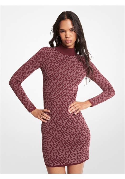 michael michael kors logo jacquard mock neck dress|Logo Jacquard Mock Neck Dress .